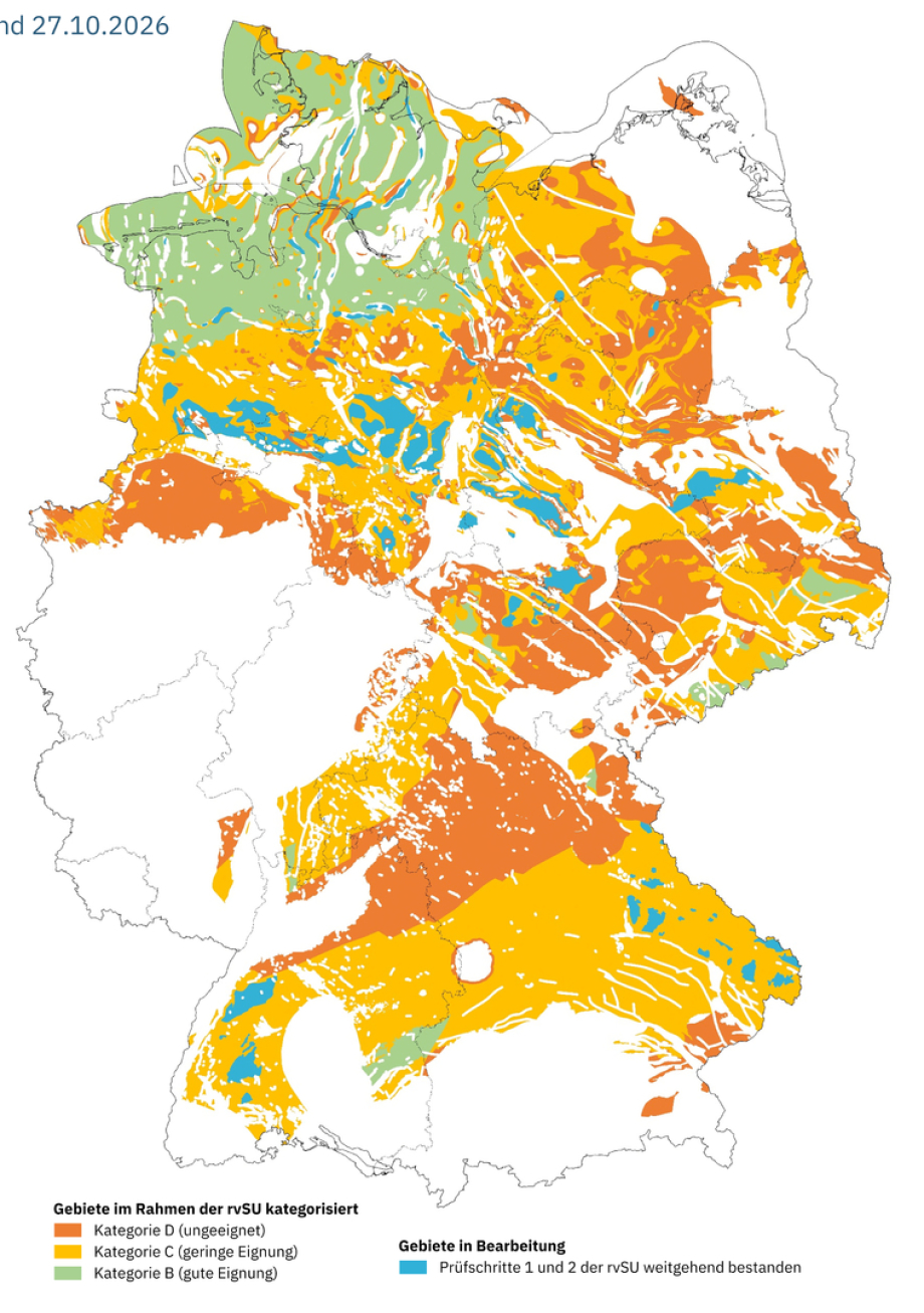 Endlager Geologie Karte BGE Stand 2026