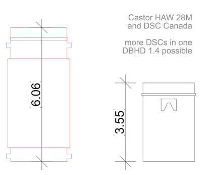 >>> looking only onto the height dimension we can say that there should be more DSCs in one DBHD possible - but both containers claim to load 10 tons net heavy metal - so what is the thermal decay heat power - that might be a limit ...