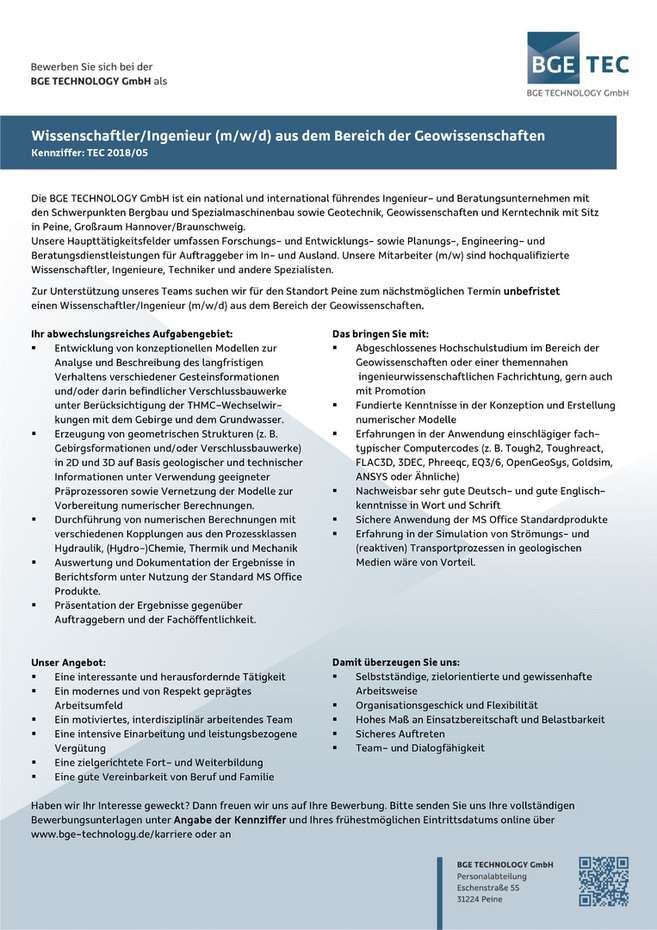 Stellenangebot_Wissenschaftler_Ingenieur_Geowissenschaften_TEC_Anzeige_TEC_2018-05_extern_Wissenschaftler_Geowiss._unbefr
