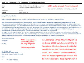 Anteil IOD 129 im Deutschen Atommüll - Keine Freisetzung erlauben