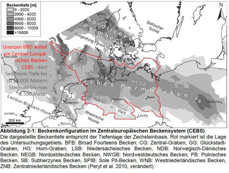 Ausprägung der Perm-Becken - wo das mächtigste Steinsalz ist