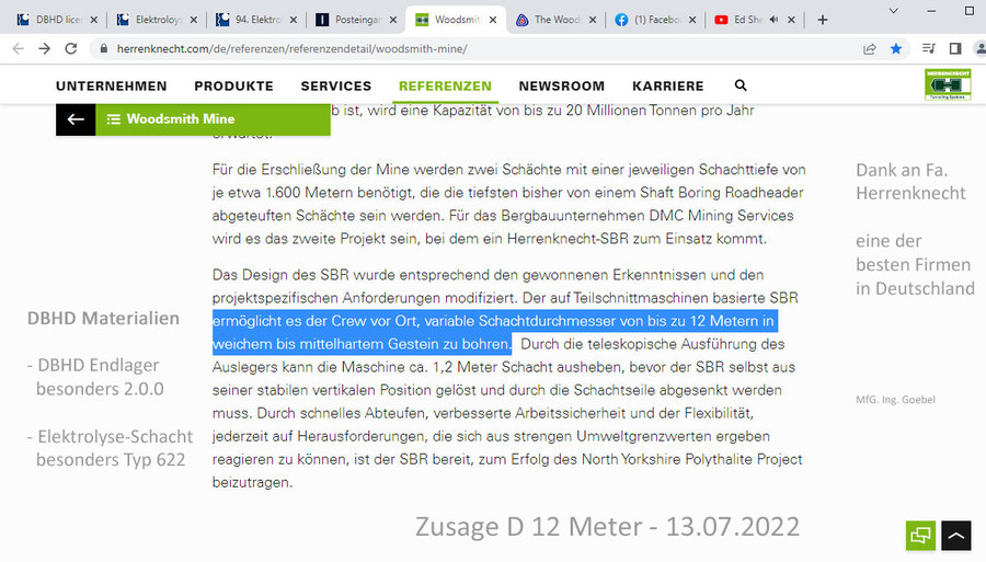 Zusage D 12 Meter SBR Fa. Herrenknecht Juli 2022