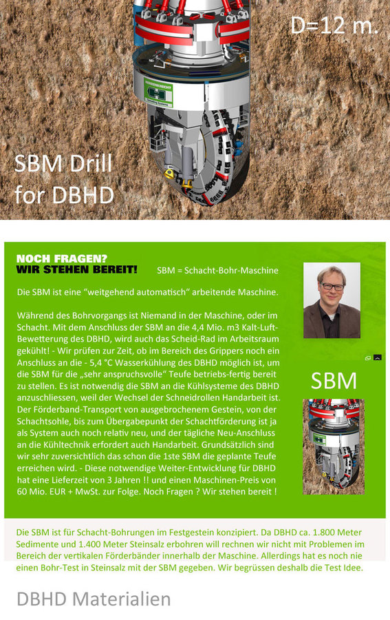 >>> Die SBM ist die notwendige Bohr-Ausrüstung für DBHD Endlager Schacht-Bohr-Maschine - Wassergekühlt - Durchmesser 12 Meter #SBM #Herrenknecht #Schwanau #DBHD #GDF #Download #pdf