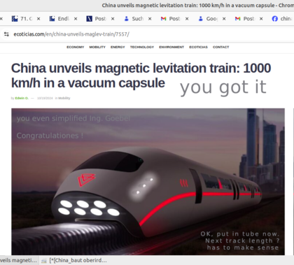 Maglev Train China - Zug in Unterdruck-Röhre