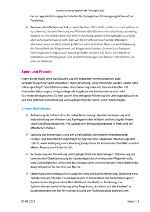 FDP Hagen Wahlprogramm Kommunalwahl 2025