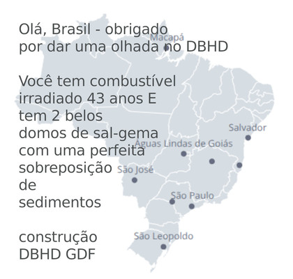  >>> Hello Brazil - thanks for looking onto DBHD GDF websites. You have 43 years old spent fuel from Angra 1 and it seems like you have 2 salt domes with perfect sediment overburden thinkness - But where are they ? - Please send geology data !    >>> Olá,