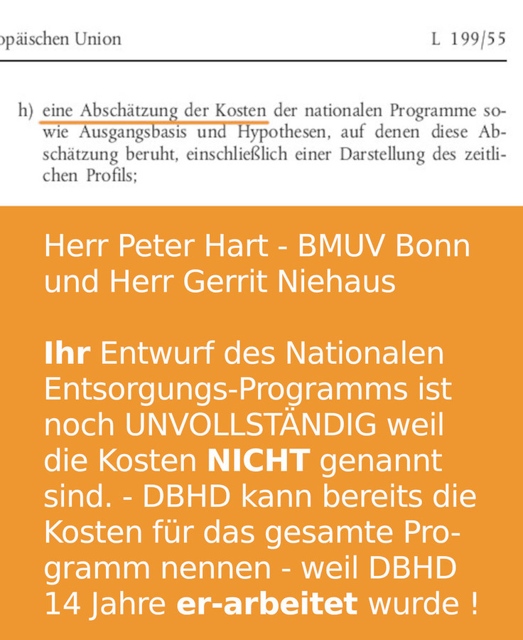 Hinweise an BMUV Bonn wg. NaPro 2025 - Bezug EU Gesetz 2011/70/Euroatom