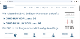 >>> auf diese Startseite der BGE arbeitet DBHD hin. - Wechsel der Bauweise hat dann auch die Bauunternehmung erreicht. Architektur- Planer möchte mit dem Geld die Ausführungs-Planung leisten ...