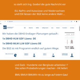 >>> Was mir Sorgen macht - Hunderte Konrad Bergleute arbeitslos Die sollen Probebohrungen machen - Eigene Bohr-Anlagen kaufen. Bus-Shuttle z. d. Wohnorten - 2 J. Ausf.-Planung - Baugenehmigung ?