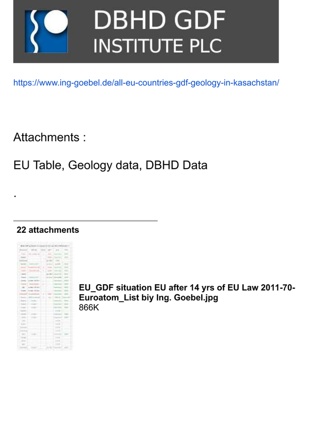 DBHD asks Kasachstan for land to build EU geological disposal facilities