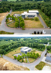 Dieses Firmen-Gebäude mit Halle haben wir in der engeren Auswahl. DBHD GDF INSTITUTE ist dann in Gronau NRW - immer noch nah zu den wesentlichen Lieferanten und zum Standort - Die Vernunft bleibt erhalten.