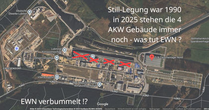 >>> Die 4 Blöcke des KKW Lubmin wurden 1990 stillgelegt - Seit 35 Jahren verbraucht die EWN 300 Mio. EUR + x pro Jahr für den  Rückbau - aber die KKW Gebäude stehen immer noch da  GRRRR