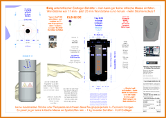 >>> Endlager-Behälter nach Korrektur der Wandstärke von 11 auf 20 mm. Der Behälter ist für die Endlagerung im DBHD 2.0.2 HLW Endlager und hat eine Strahlenschutz-Hülle an der noch gearbeitet wird. - 1 Kg Inventar Behälter. (.pdf auf ing-goebel.de erhältli