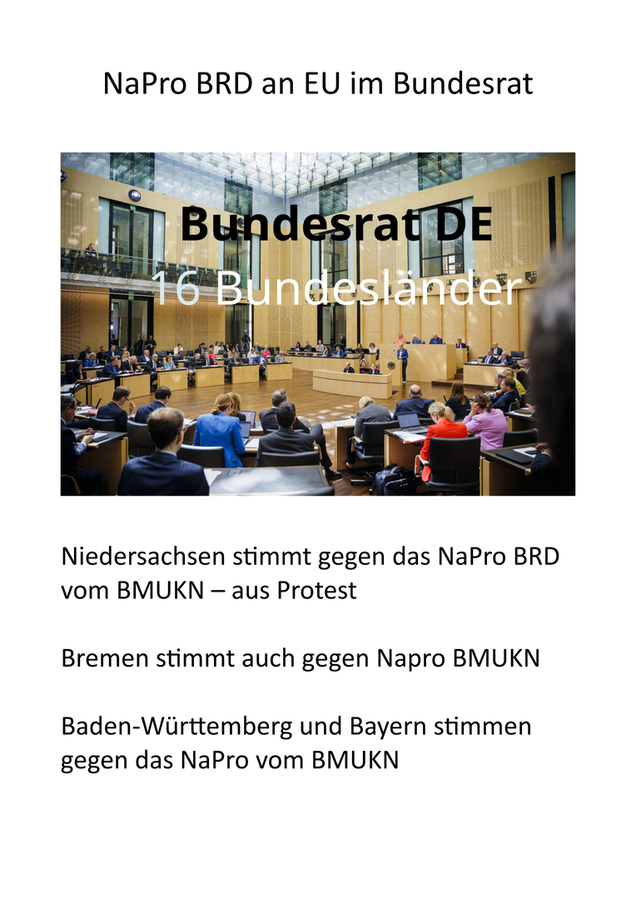 >>> "Das böse NaPro der Schande vom BMUKN" erreicht jetzt den Bundesrat. - Wie werden die 16 Bundesländer Anfang 2026 wohl abstimmen ? Mein Wunsch. Alle werden mit "NEIN" stimmen, weil SICHERES Endlager mit DBHD dann 107 Mrd. EUR weniger kostet !