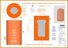 Transport-Hülle PTH 03 DE - enthält DBHD Endlager-Behälter ELB 02 DE - PE Blei Strahlenschutzhülle