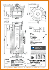 Endlager-Behälter ELB 02 DE für DBHD HLW Endlager - Fertigungs-Zeichnung von Meister Frank Dreher Fa. Gebrüder Dreher Egesheim CNC