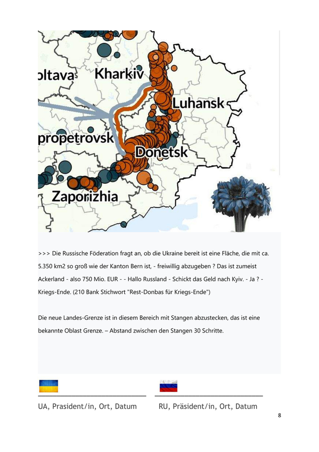 Entwurf : Friedens-Vertrags-Vorschlag Deutsch - Russland-Ukraine Krieg. Die vorliegende Version 5 vom 10.02.2026 enthält jetzt Donbas Regelung. Es sind die Unterschriften die zählen. 