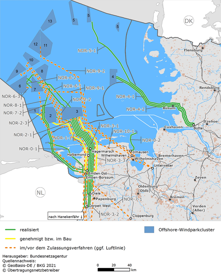 Standorte Elektrolyse-Schächte