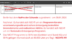 >>> Berlin hat dem NaPro der Schande zugestimmt - am 30.01.2026   .  Nochmal : Es handelt sich NICHT um ein Programm für eine  verantwortungsvolle und sichere Entsorgung bestrahlter  Brennelemente und radioaktiver Abfälle. Es handelt sich NICHT  um ein Na