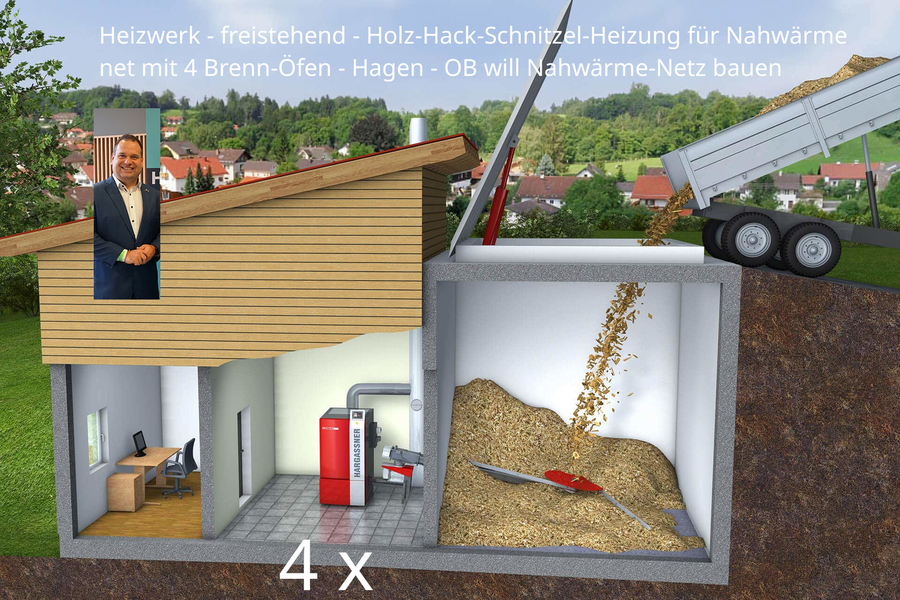 Hagens OB Rehbein will Nahwärmenetz mit Holz Hackschnitzel Heiz-Brennern