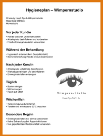 Hygiene-Plan Wimpernstudio G. Beauty Güldeniz Baday Head-Spa-MZH.de