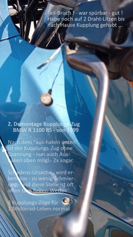 Anleitung Demotage Kupplungs-Zug BMW R 1100 RS - BJ 1999