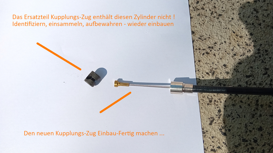 Vorbereitung Kupplungszug BMW 1100 zum Einbau