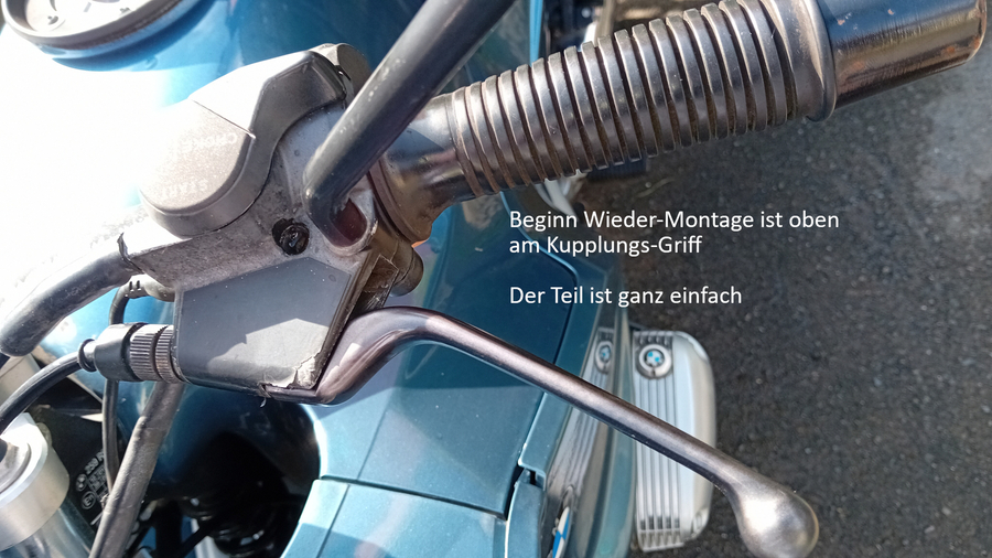 Montage Kupplungs-Zug BMW R 1100 RS Baujahr 1999 - gilt aber für viele BMW Motorräder