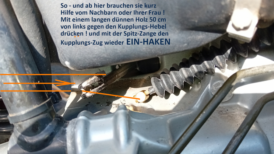 Montage Kupplungs-Zug BMW R 1100 RS Baujahr 1999 - gilt aber für viele BMW Motorräder