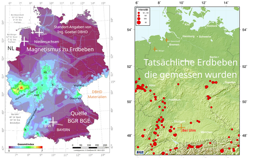 BGR Magnetik-Karte als Erdbeben-Prognose - na ja - Die DBHD Standorte sind Erdbeben-Sicherst