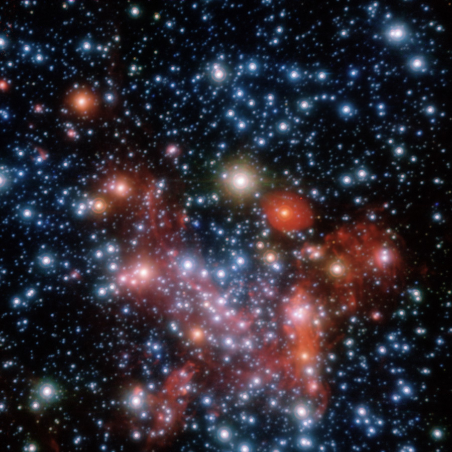 >>> Das Zentrum der Galaxy Milchstrasse - das ist eine 16 Jahre Langzeit-Belichtung auf einen kleinen weit entfernten Bereich - Finden Sie das Sternbild Schütze und blicken Sie darüber hinaus - Sternen-Ansammlung.