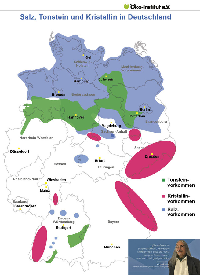 Wirtsgesteine für Endlager nach Michael Sailer Öko Institut