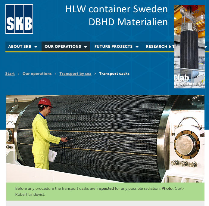 Der HLW Container von Schweden ist dem Castor ähnlich