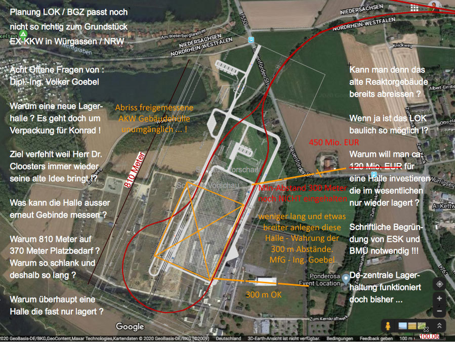 LoK schriftlich begründen - dann Fortsetzung Planung und dabei weniger lang aber etwas breiter anlegen die Halle - keine DB Umfahrt sondern 2 Sackbahnhof-Gleise bitte ...