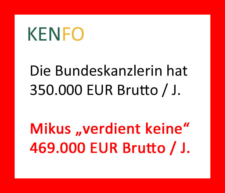 Gehalt Mikus und Bley um 50 % kürzen - und nur 2 Vorstände - NICHT 3