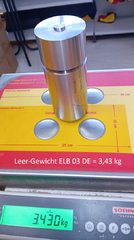 Leer-Gewicht Endlager-Behälter ELB 03 DE ist 3,43 kg