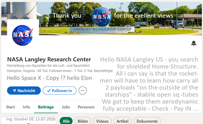 >>> Hello NASA Langley Research Center - thank you for looking - we love your flying cameras - that you for exellent science programs - If you want make the Moon-Family and Marsian-Family living there - You need to provide home structures - that is rectan